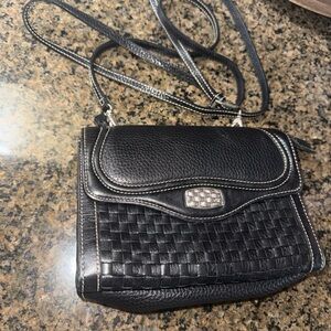 Brighton Leather Black Wallet Crossbody Shoulder Purse Bag Organizer